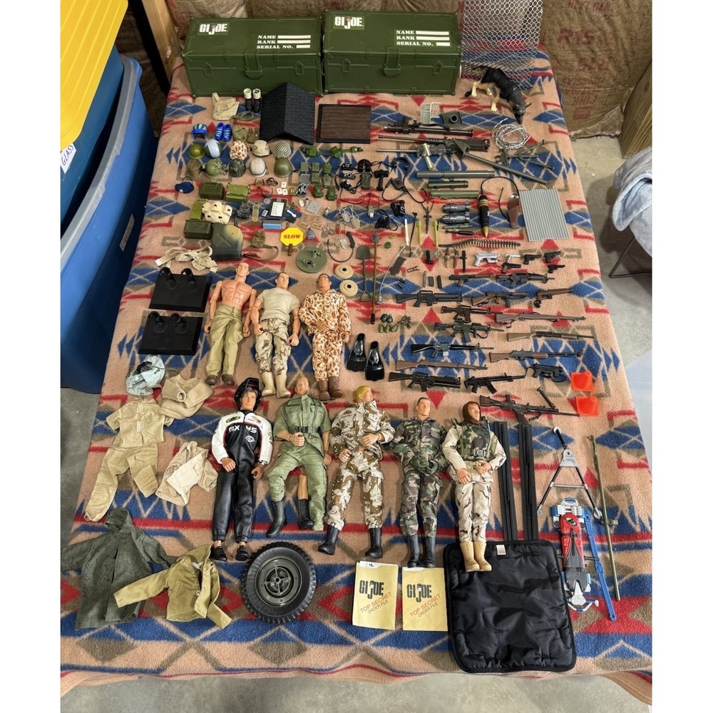 MASSIVE Lot of 8‎ Vintage 12" G.I. Joe  Military Figure Clothes/Accessories 90's